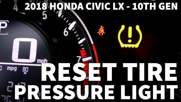 How to Reset Tire Pressure Light Honda Civic