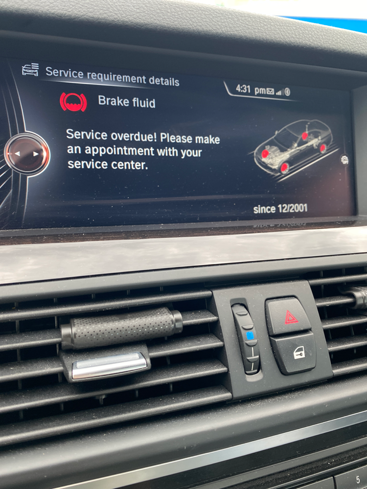 Bmw Brake Fluid Service Overdue